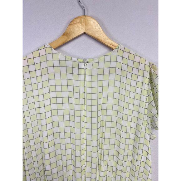 Ryegrass green check ruffle midi dress XXL country chick cottagecore ￼ - Picture 8 of 8